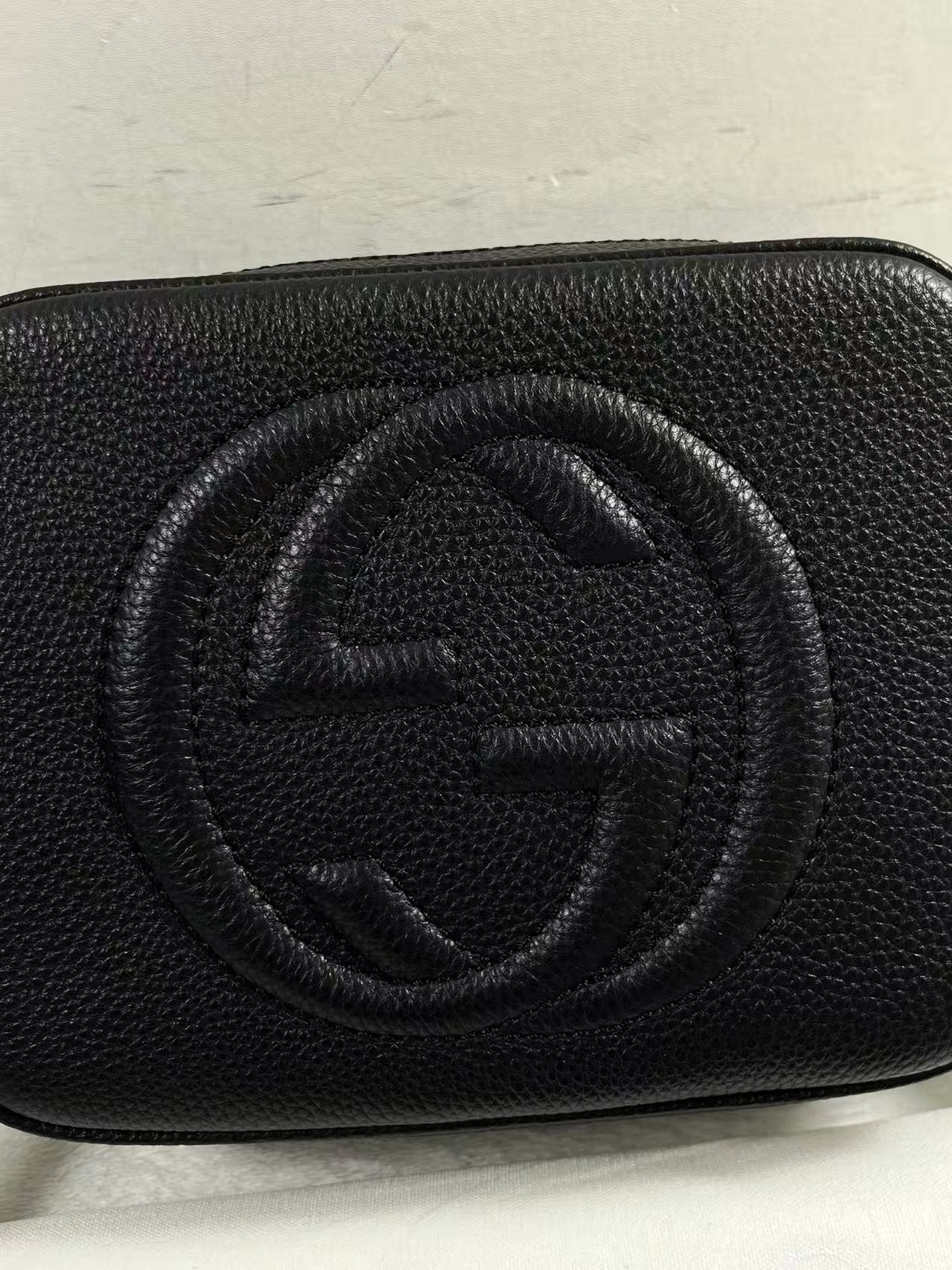 Gucci Leather Soho Small Disco Shoulder Bag Black Camera bag