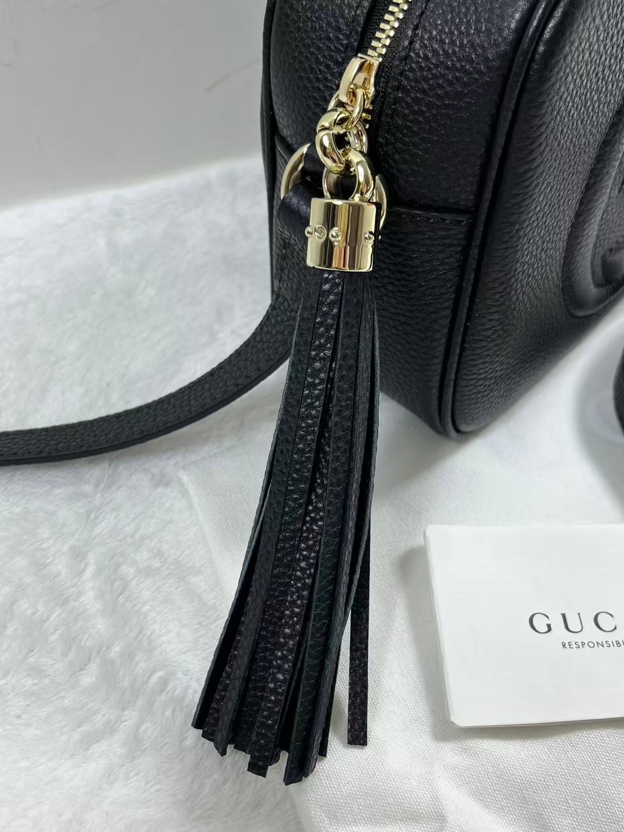 Gucci Leather Soho Small Disco Shoulder Bag Black Camera bag