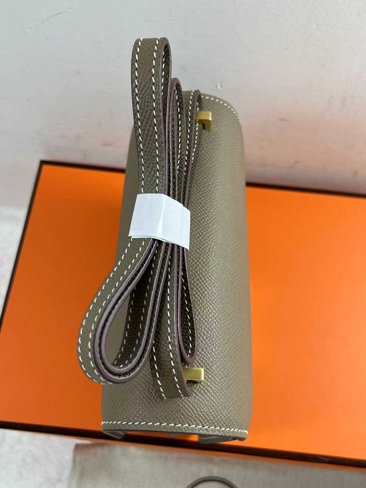 Hermès Constance 18 Shoulder Bag in Etoupe Epsom leather with gold hardware