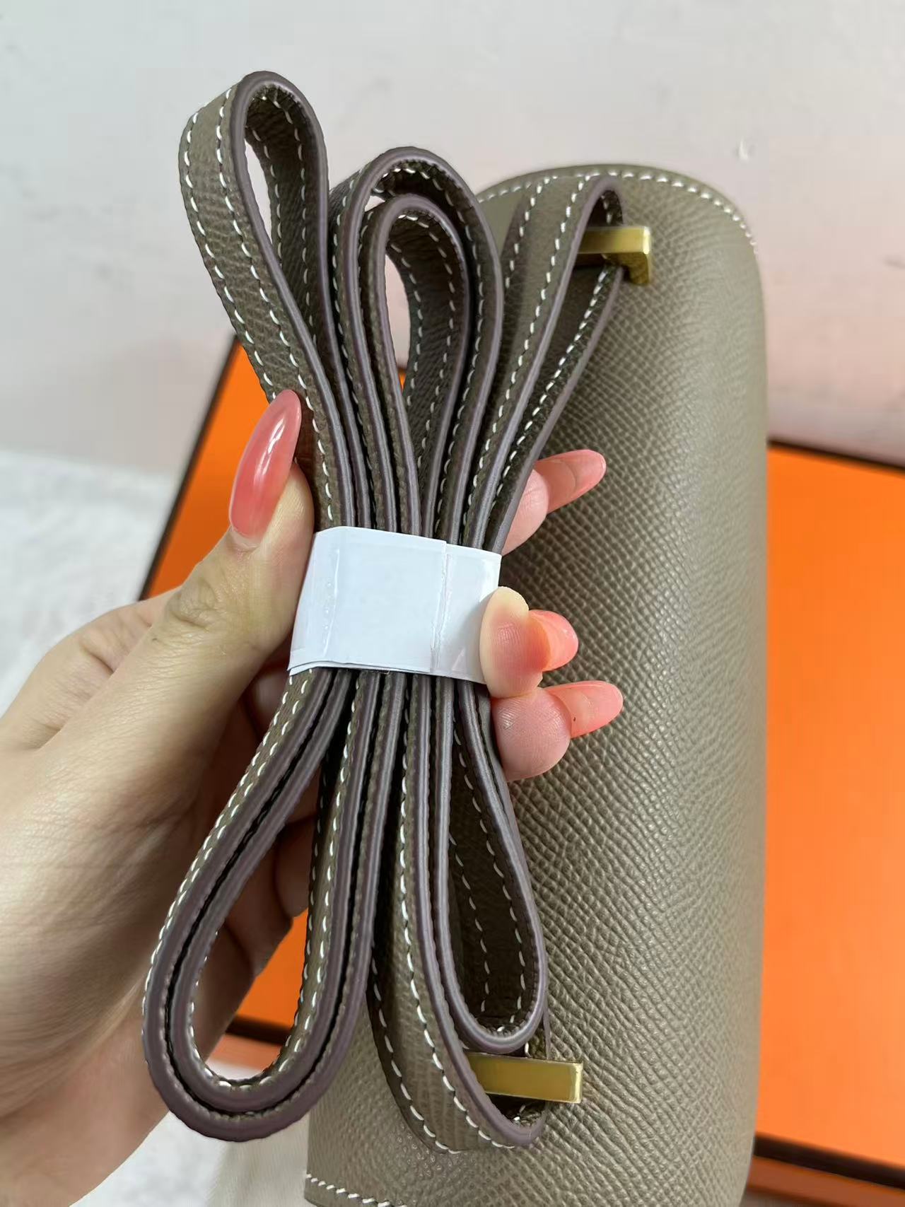 Hermès Constance 18 Shoulder Bag in Etoupe Epsom leather with gold hardware