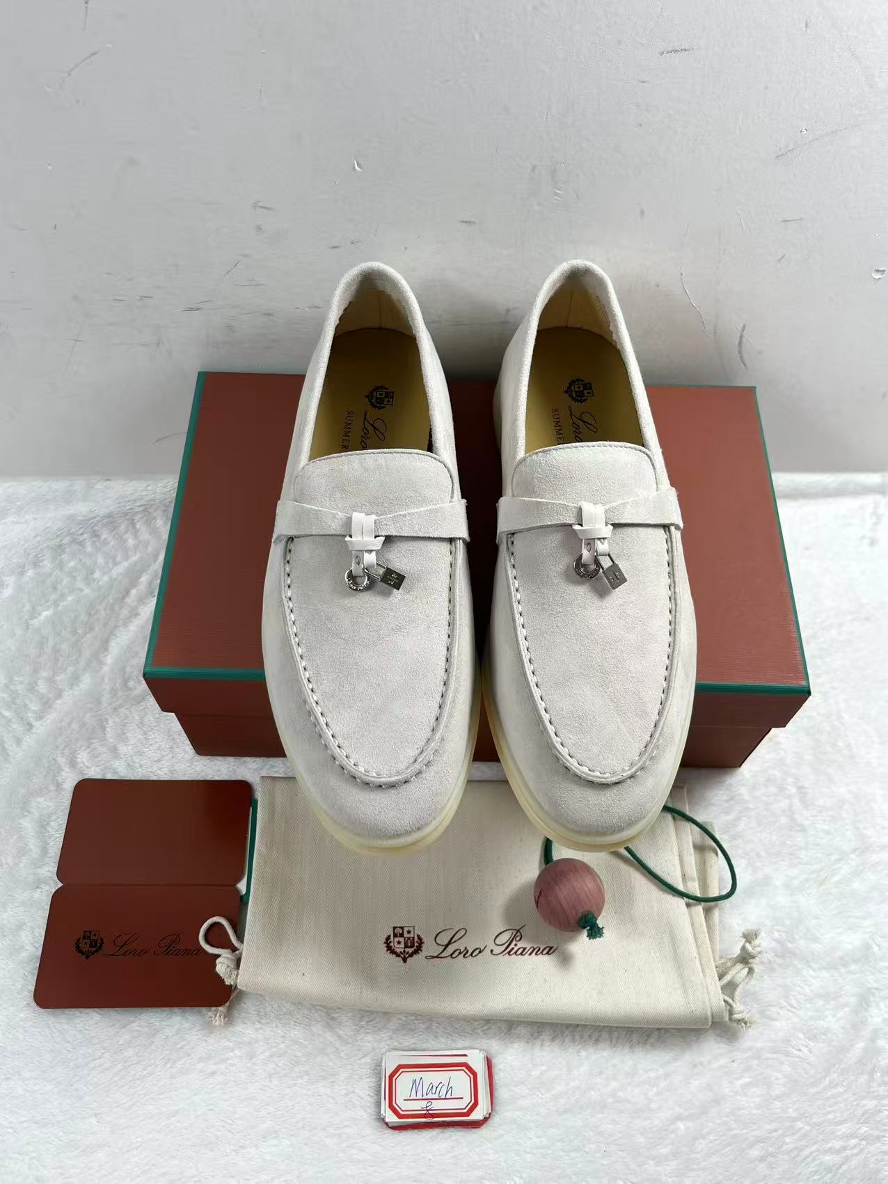 Loro Piana Women Walking Suede Leather Shoe