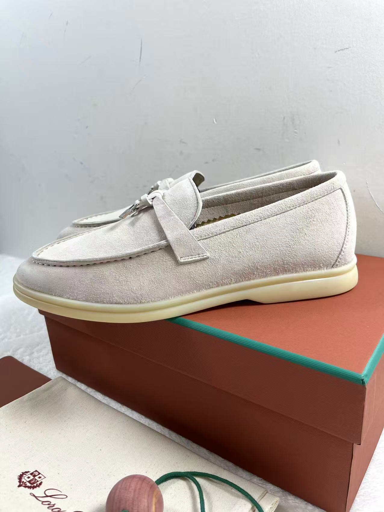 Loro Piana Women Walking Suede Leather Shoe