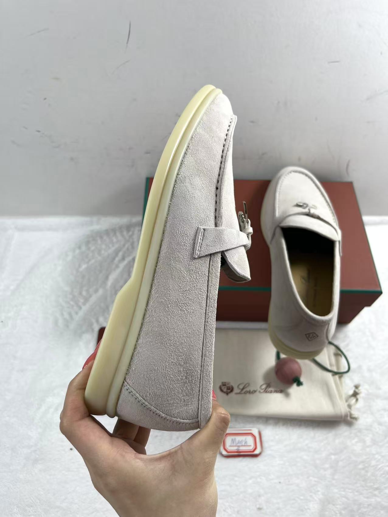 Loro Piana Women Walking Suede Leather Shoe