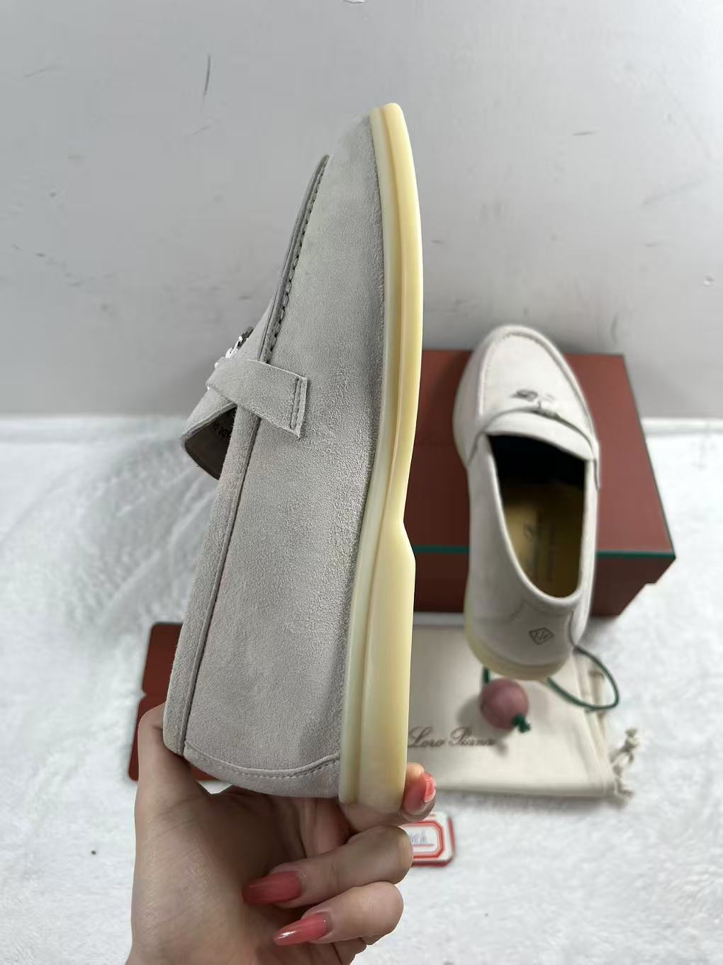 Loro Piana Women Walking Suede Leather Shoe