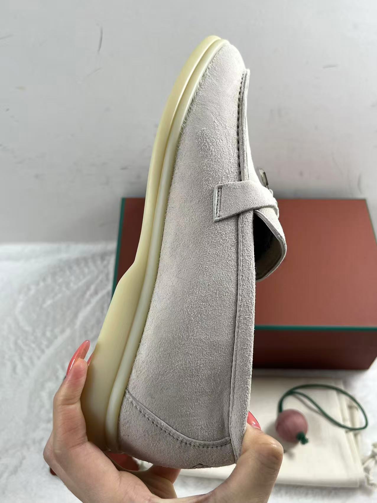 Loro Piana Women Walking Suede Leather Shoe