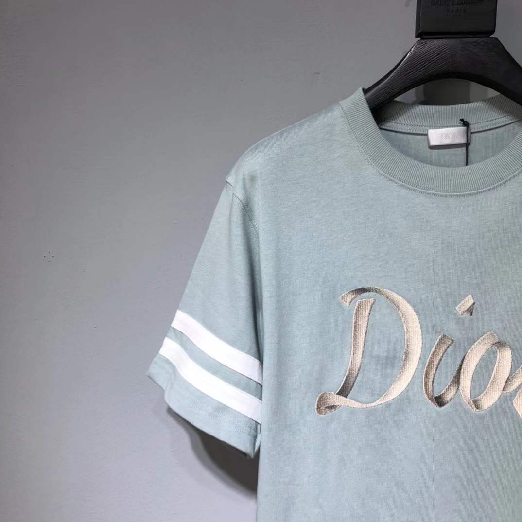 Dior Homme logo light green t-shirt from the Autumn/Winter 2022 collection.