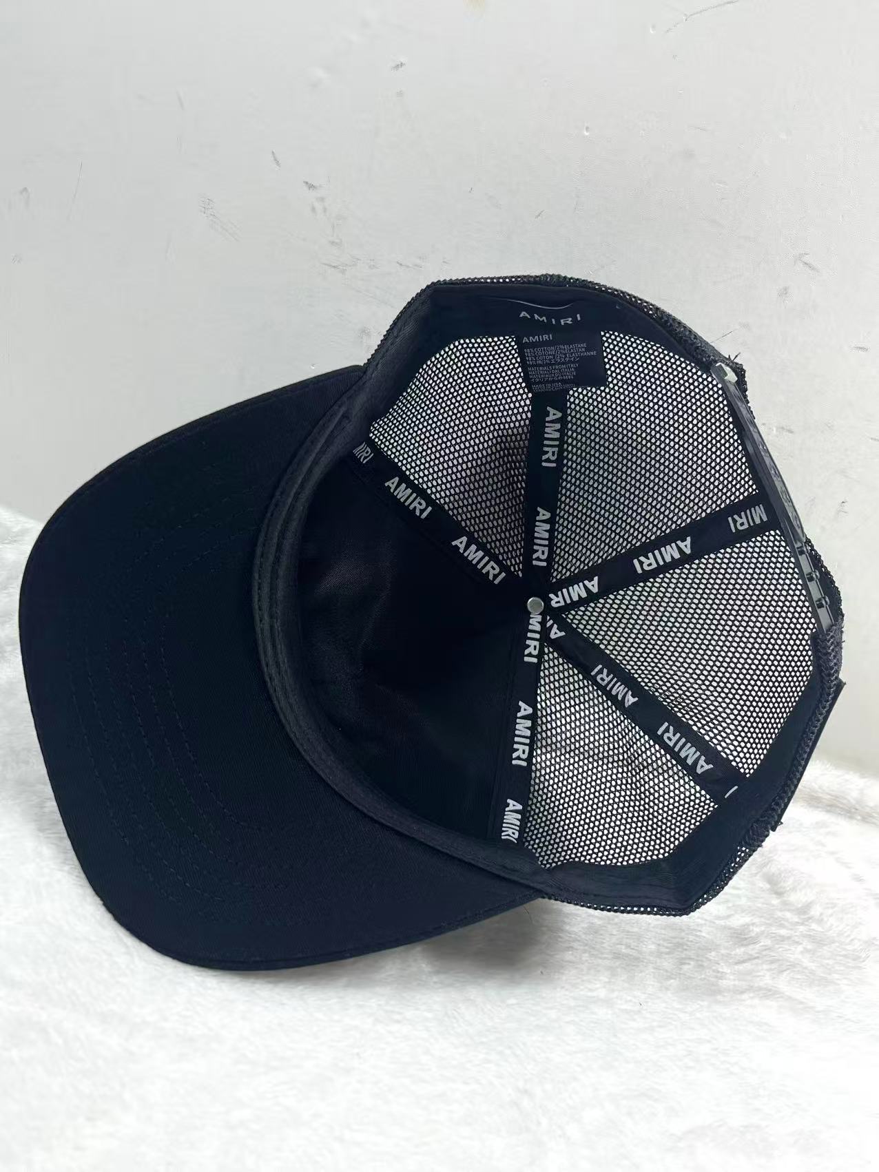 Amiri Three Star Patch Trucker Hat Black