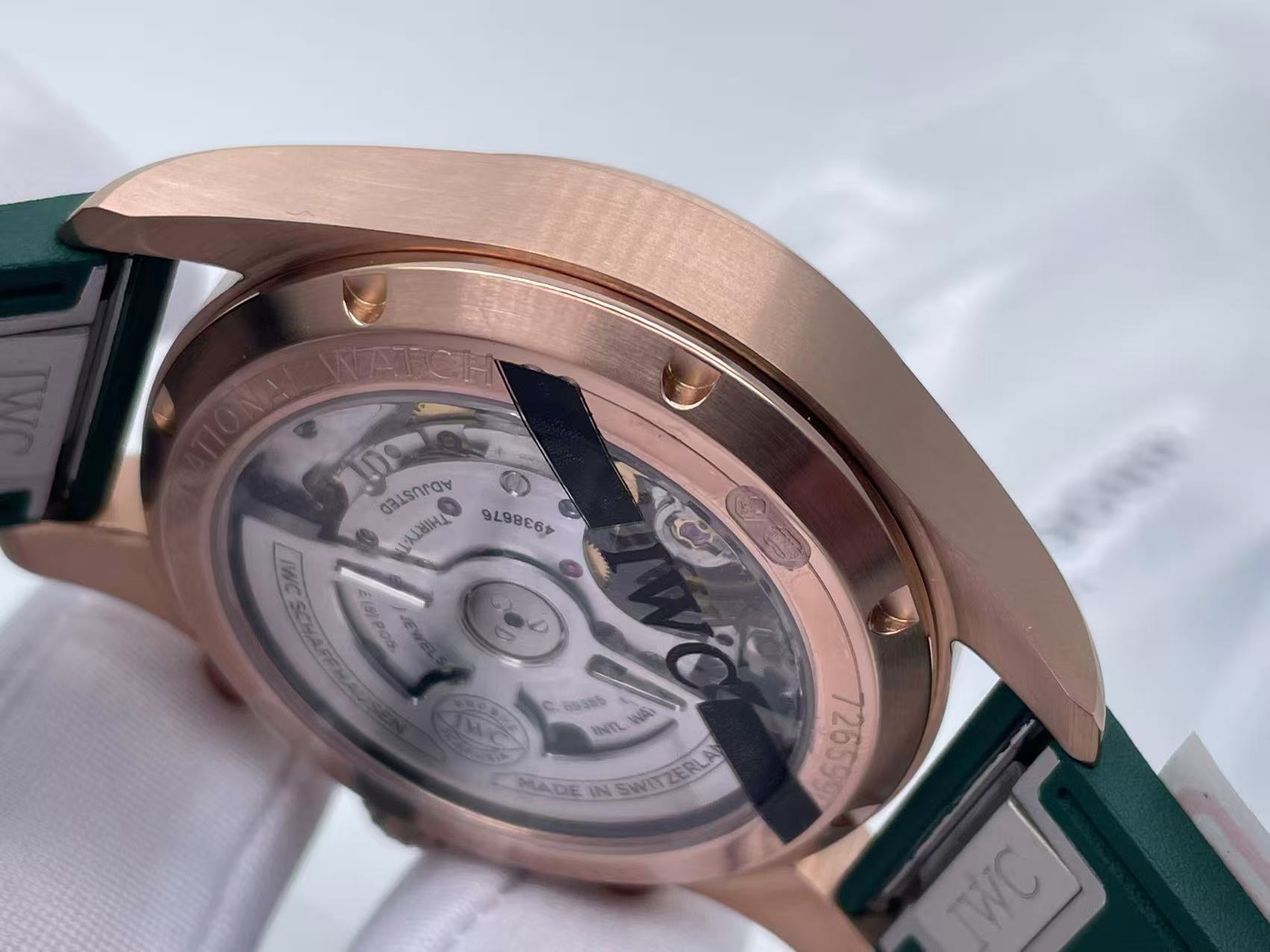 IWC Pilot Chrono lW388110 RG APSF 1:1 Best Edition Green Dialon Green Leather Strap SA69385 Super Clone