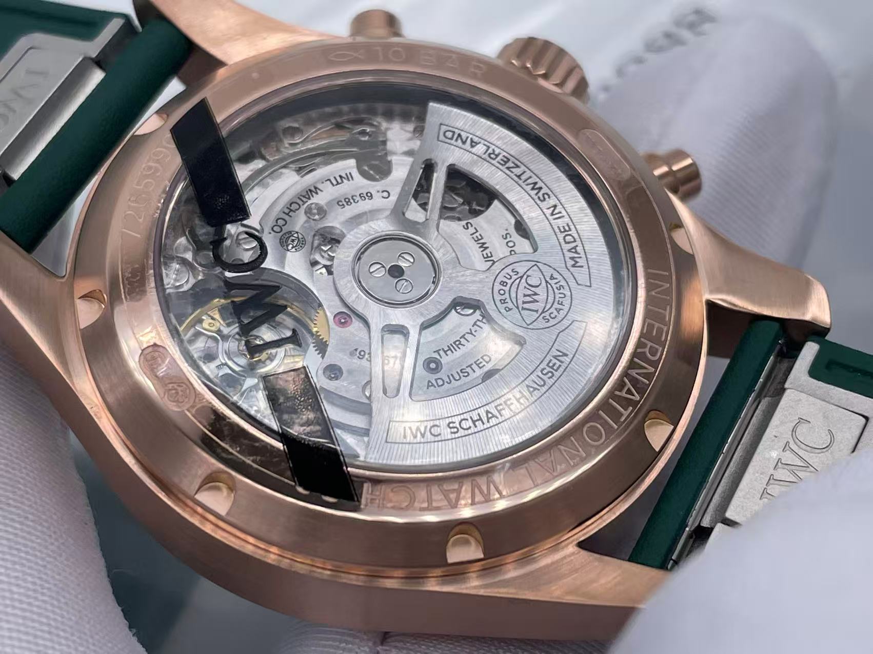 IWC Pilot Chrono lW388110 RG APSF 1:1 Best Edition Green Dialon Green Leather Strap SA69385 Super Clone