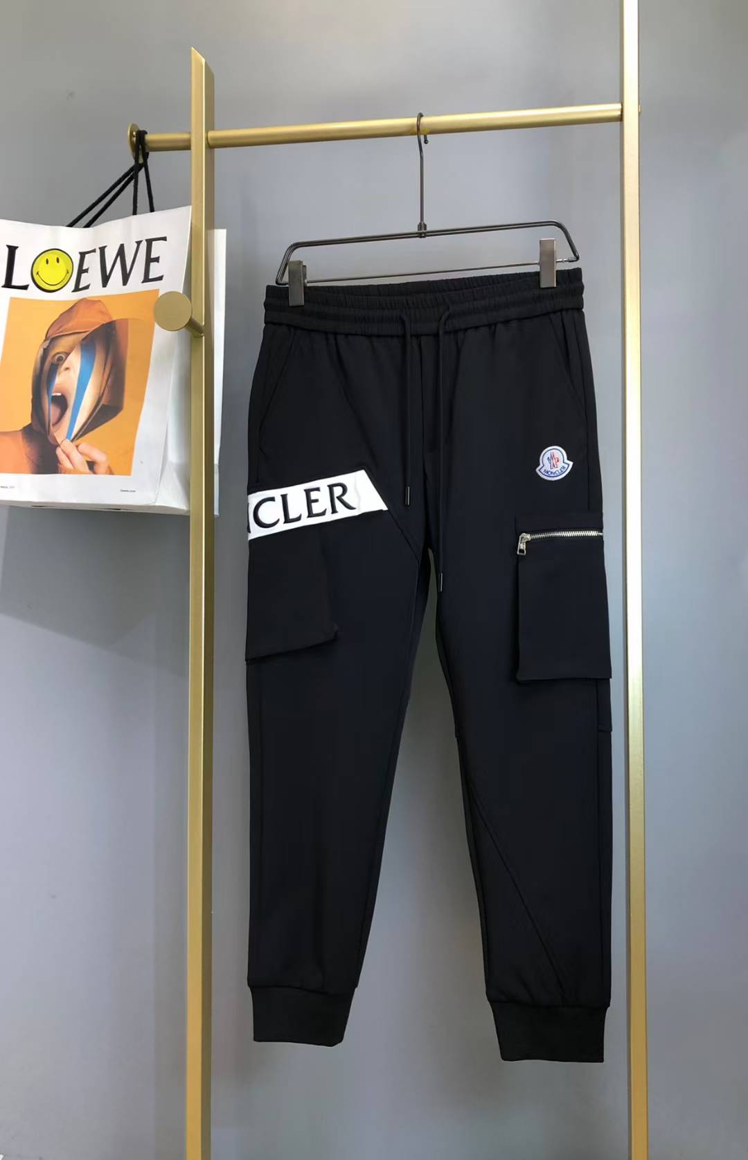 moncler track pant black