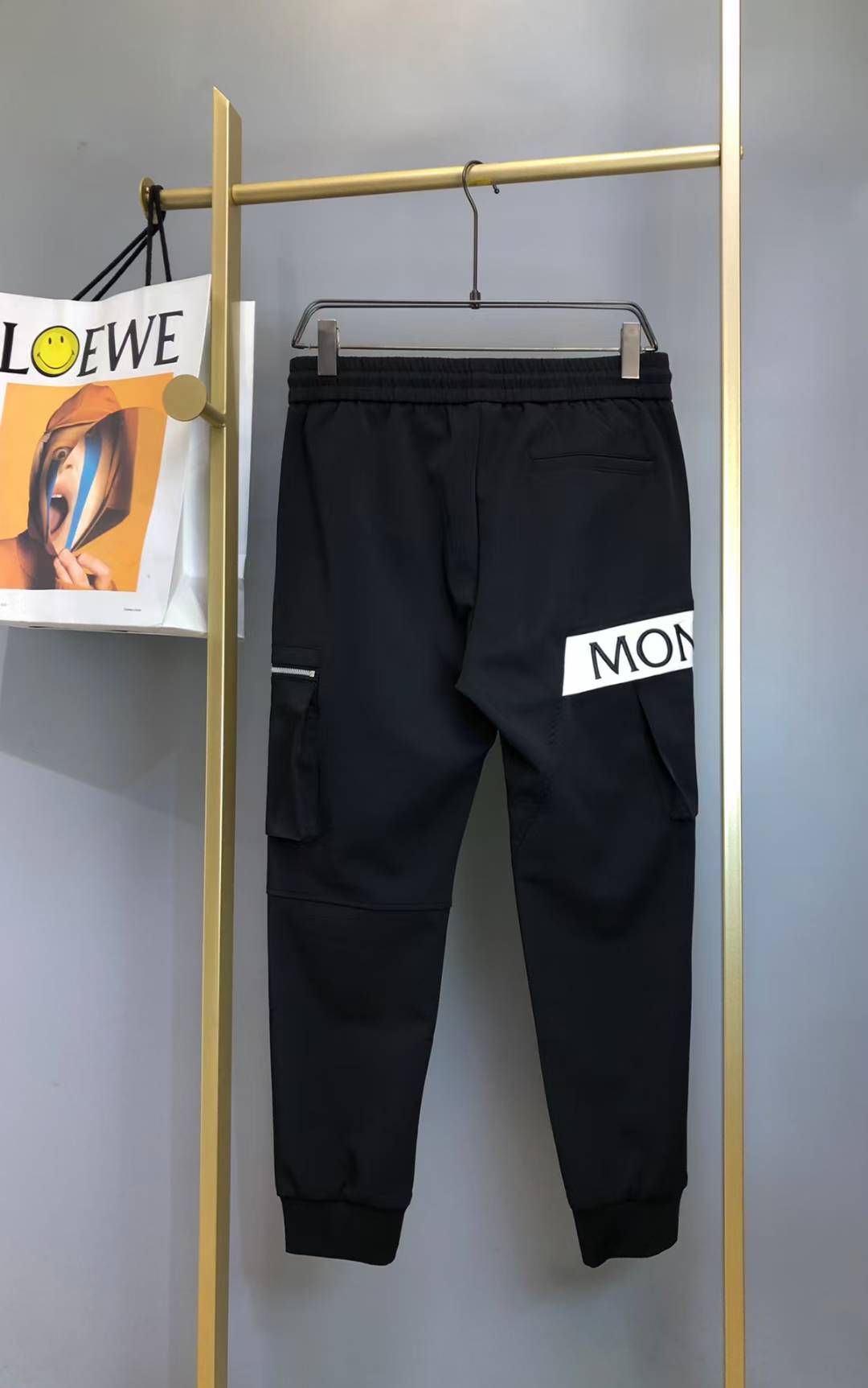 moncler track pant black