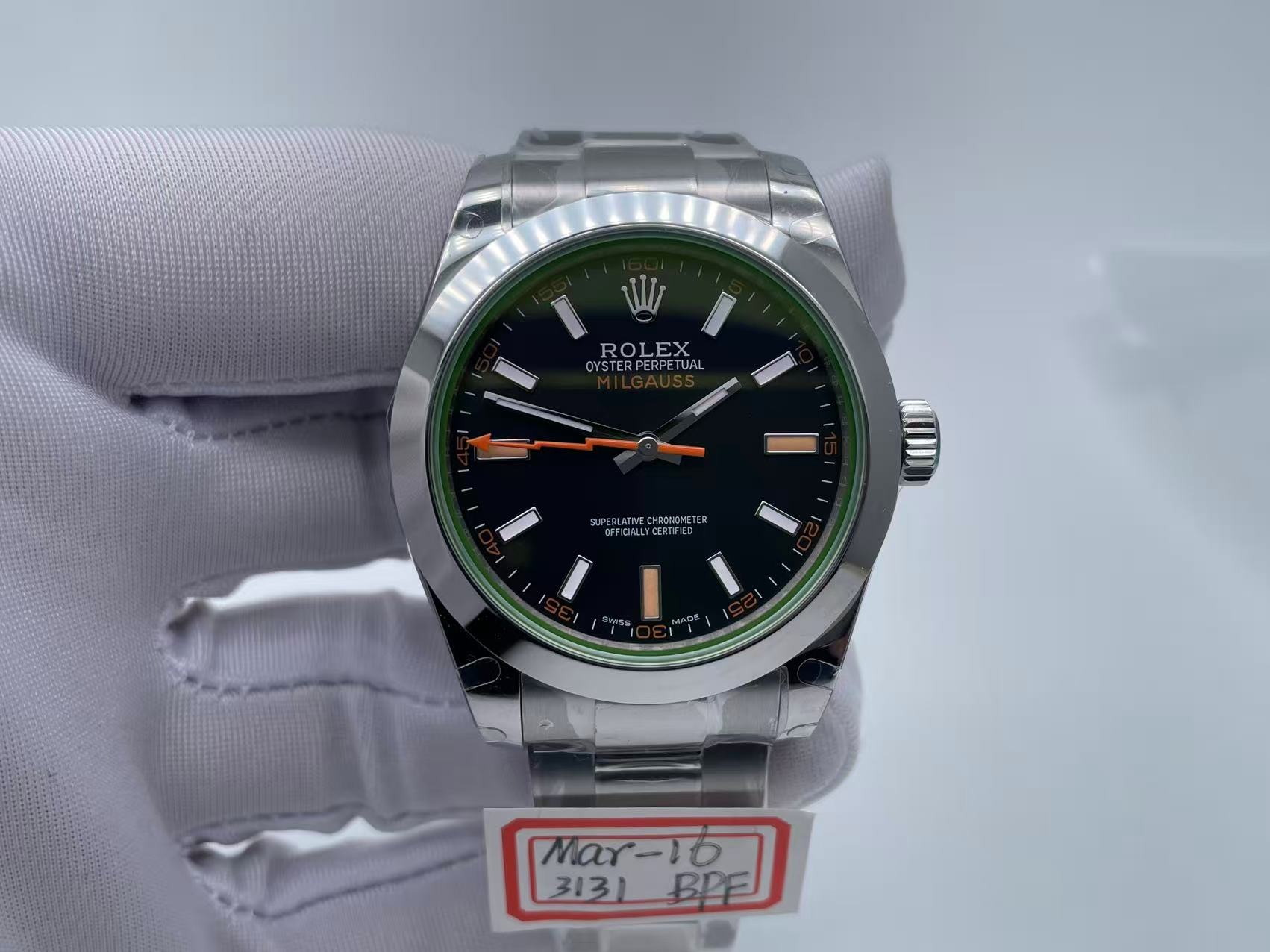 ROLMIL022B - Milgauss Black 116400 M SS/SS Black BPF Asia 3131 $328
