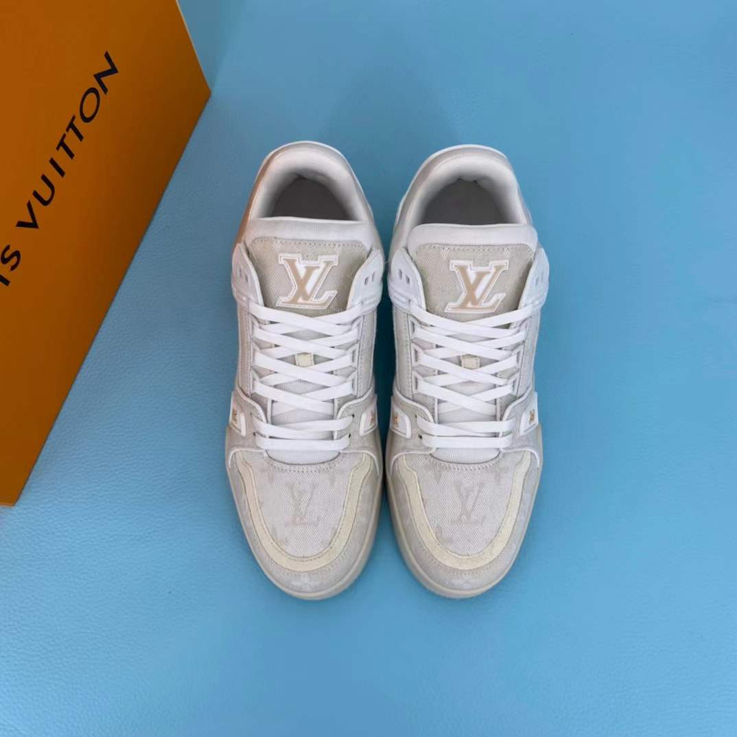 LV Trainer sneakers, inspired by vintage basketball shoes and featuring the brand's iconic Monogram motifs