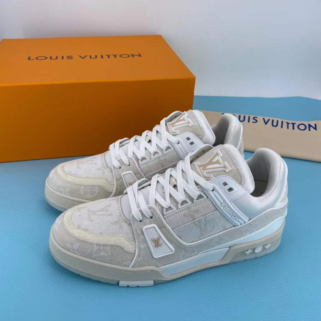 LV Trainer sneakers, inspired by vintage basketball shoes and featuring the brand's iconic Monogram motifs