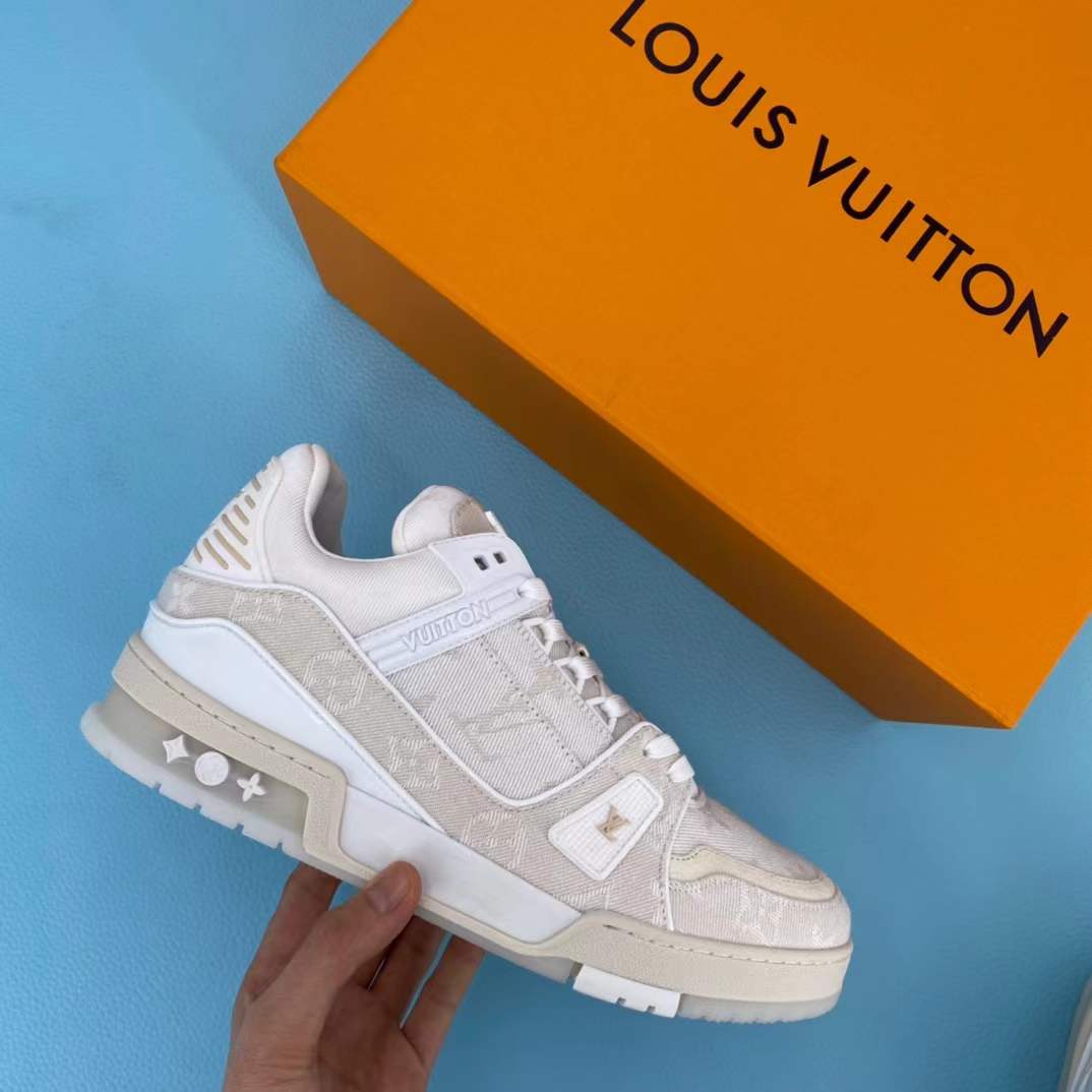 LV Trainer sneakers, inspired by vintage basketball shoes and featuring the brand's iconic Monogram motifs