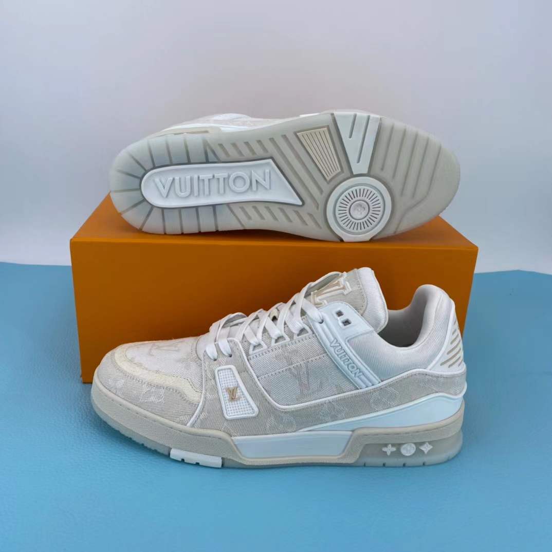 LV Trainer sneakers, inspired by vintage basketball shoes and featuring the brand's iconic Monogram motifs