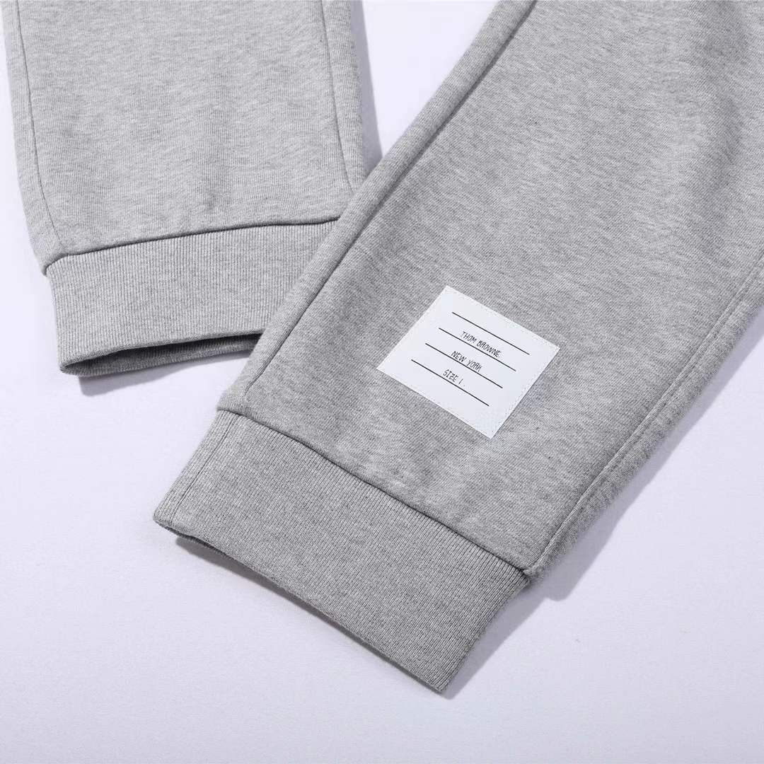 Thom Browne Ottoman rib 4-Bar stripe track pants in grey