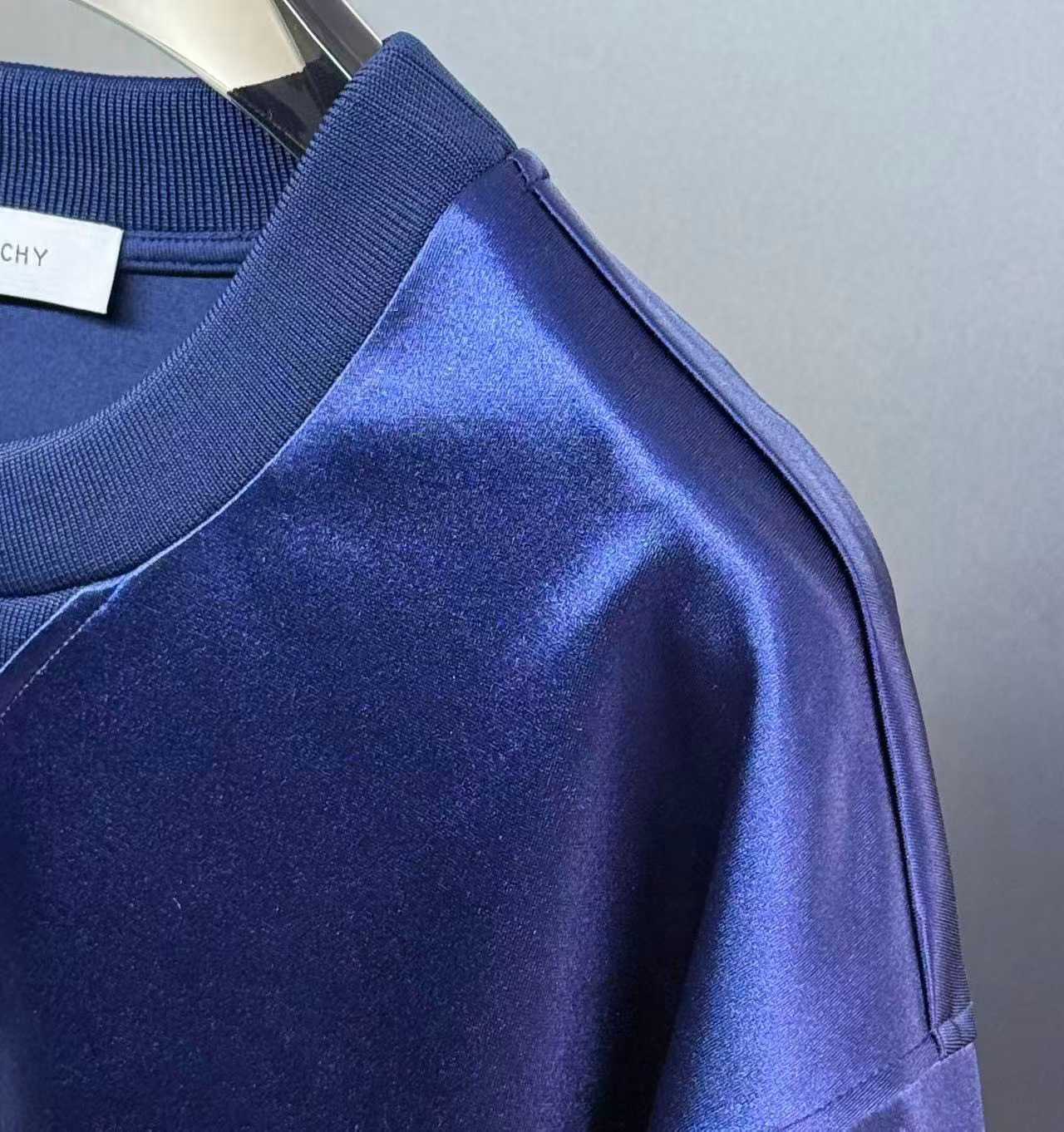 Givenchy Paris sweatshirt in satin with navy embroidery