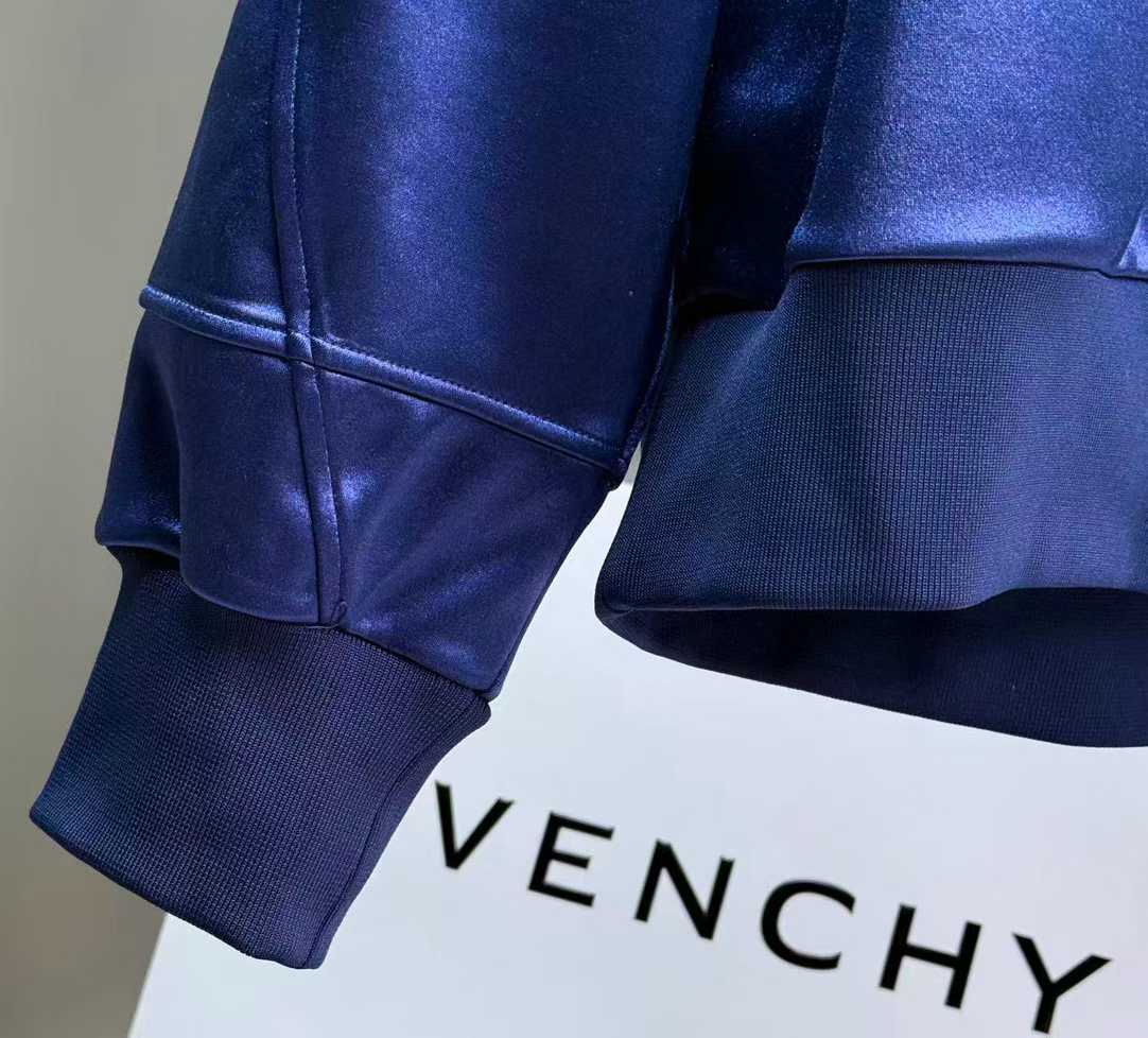 Givenchy Paris sweatshirt in satin with navy embroidery