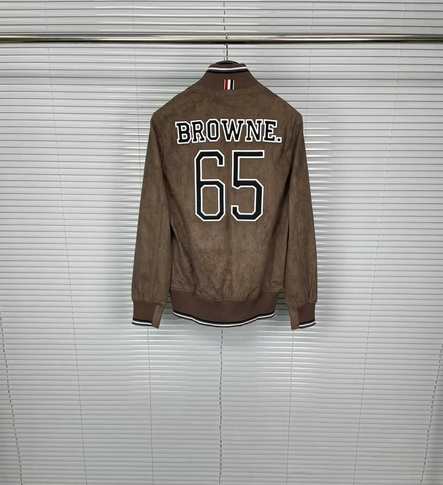 Thom browne brown suede bomber jacket