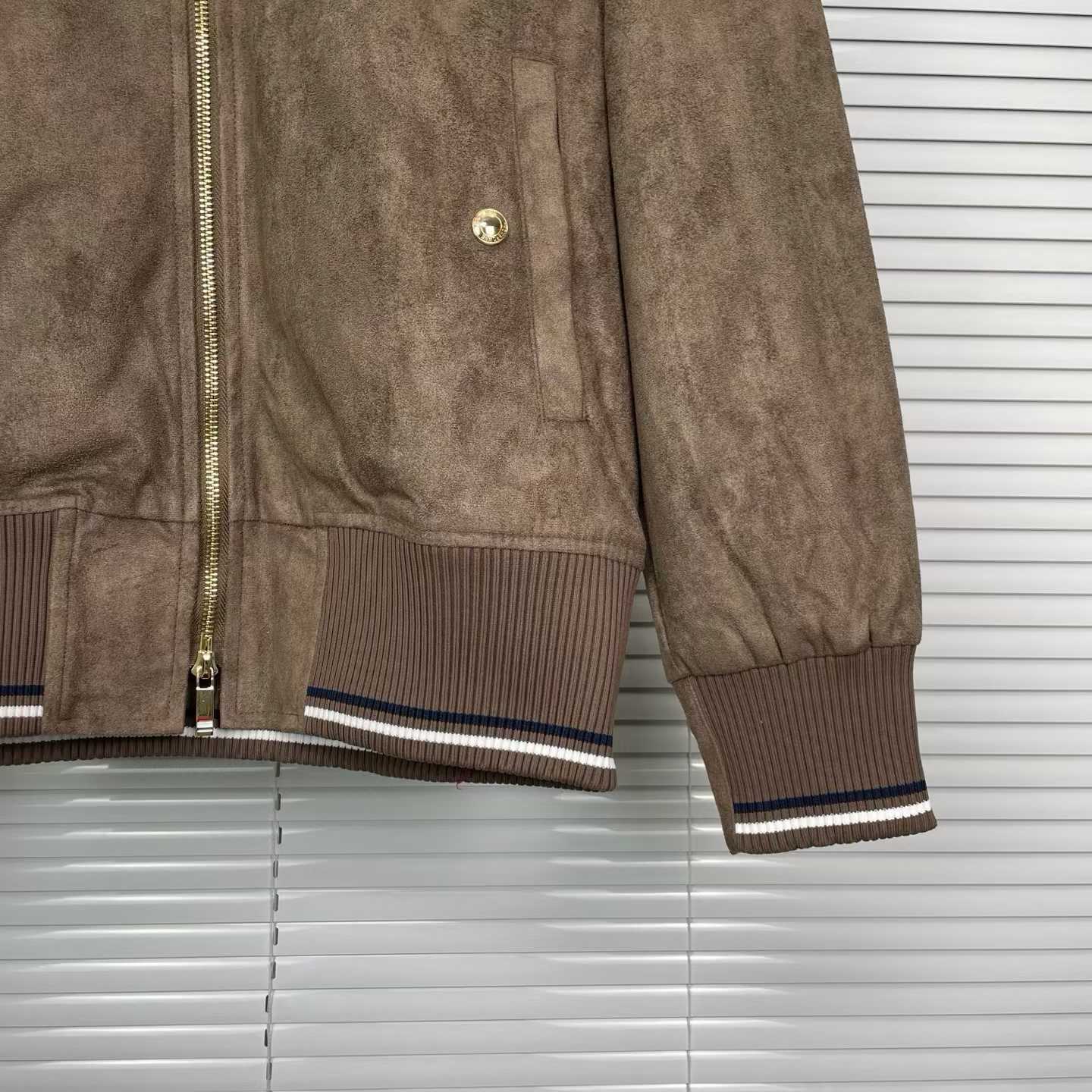 Thom browne brown suede bomber jacket