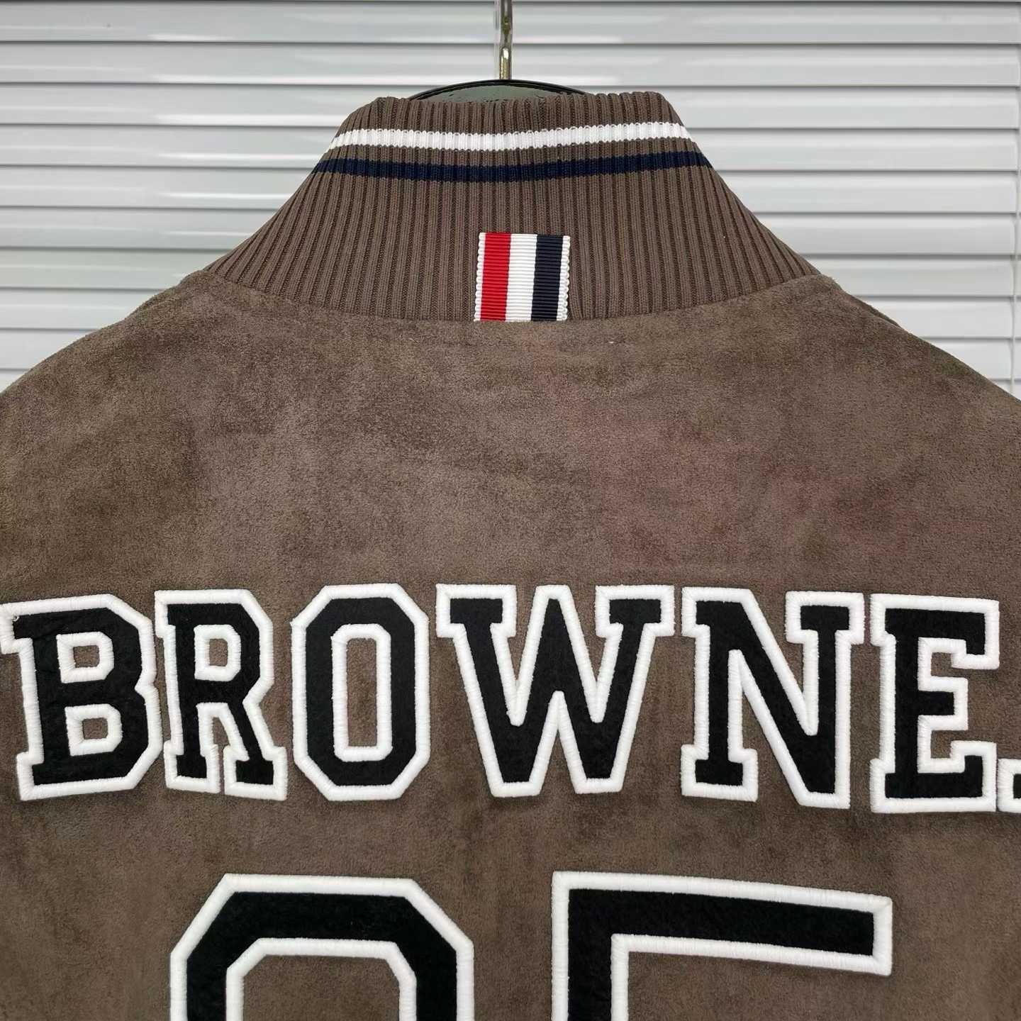 Thom browne brown suede bomber jacket