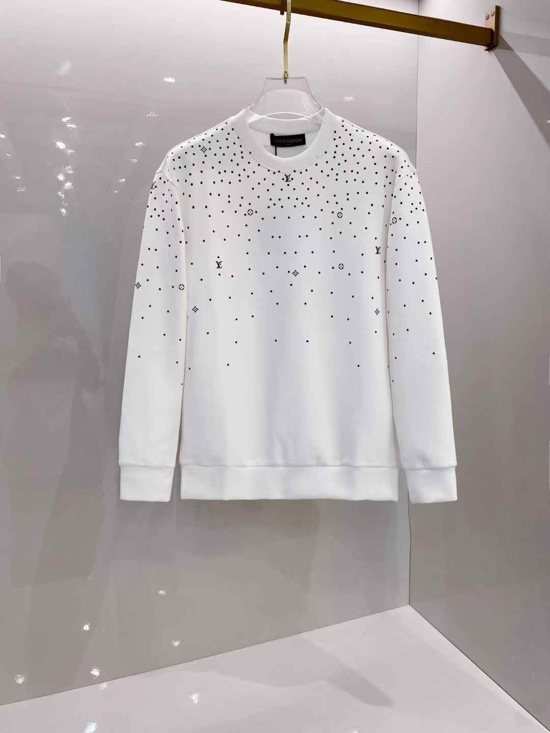 LV men's luxury rhinestone fashion knitted sweatshirt, often described in listings as a starry sky pattern sweater