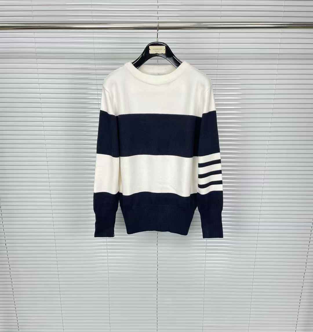 Thom Browne Engineered Rugby Stripe Crewneck Sweatshirts