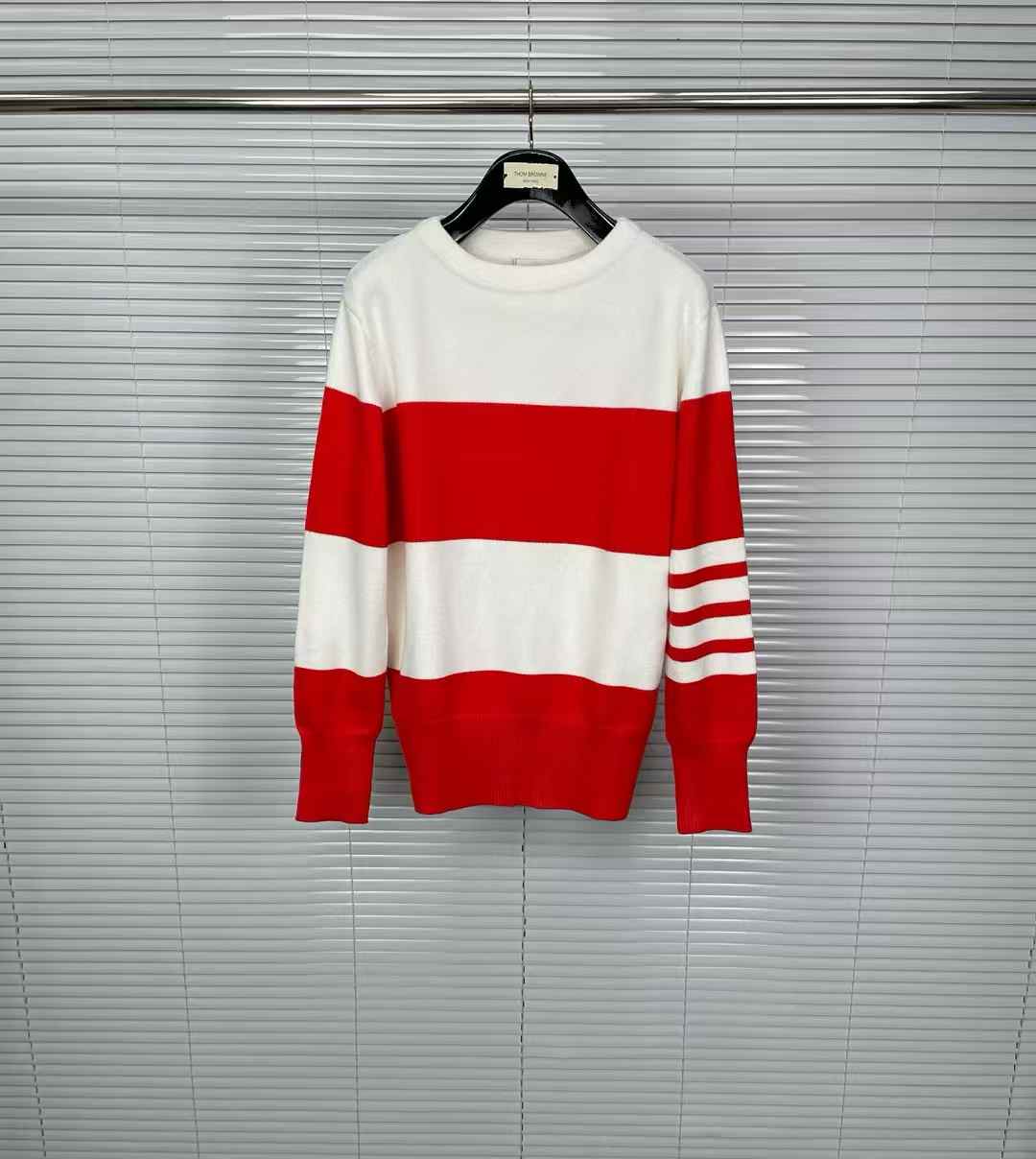 Thom Browne Engineered Rugby Stripe Crewneck Sweatshirts