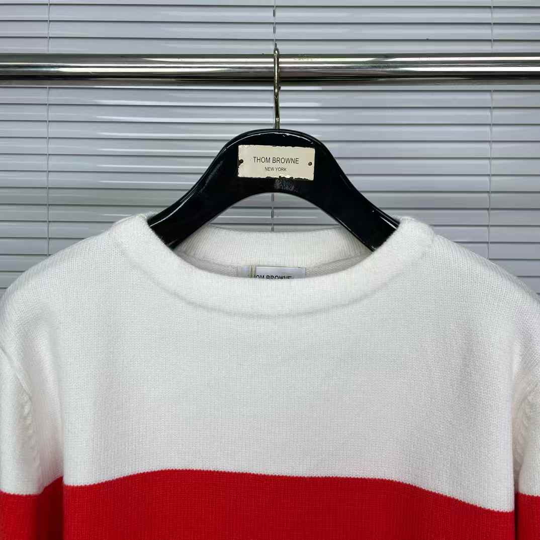 Thom Browne Engineered Rugby Stripe Crewneck Sweatshirts