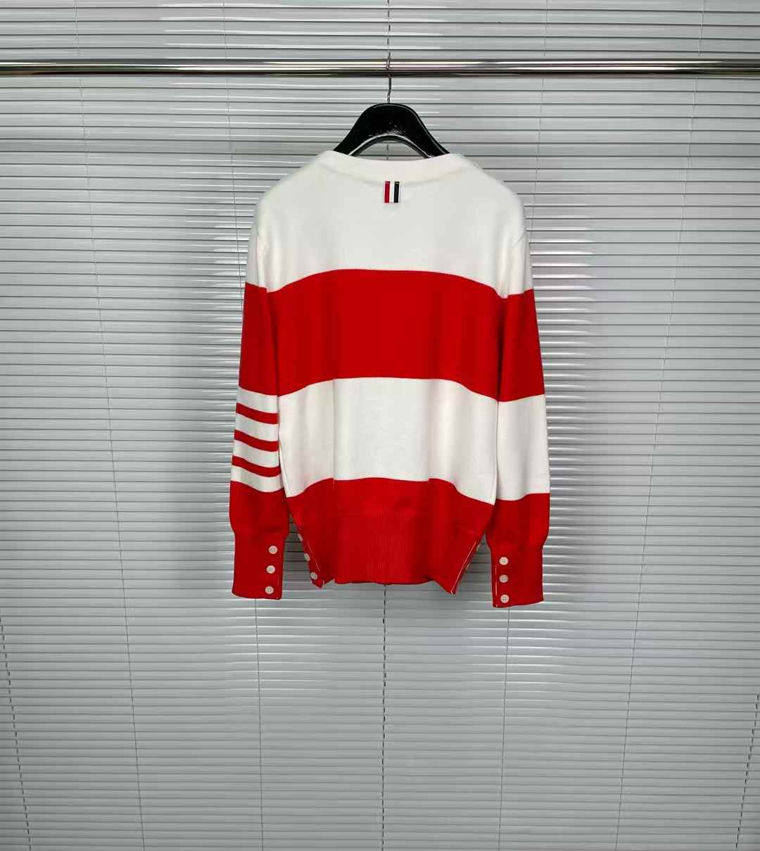 Thom Browne Engineered Rugby Stripe Crewneck Sweatshirts