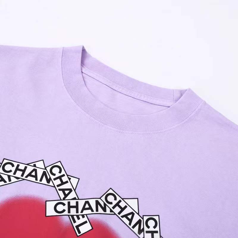chanel graphic t-shirt featuring a heart design with the word "Paris" in the center
