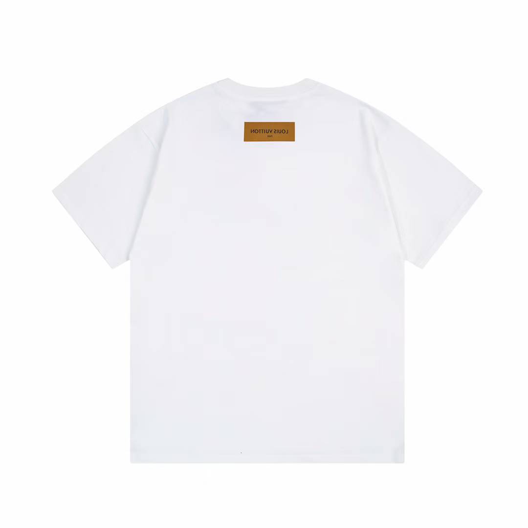 LV Men's White T-shirt features a distinctive green logo print with floral accents and the text "MALLETERAPARIS" underneath
