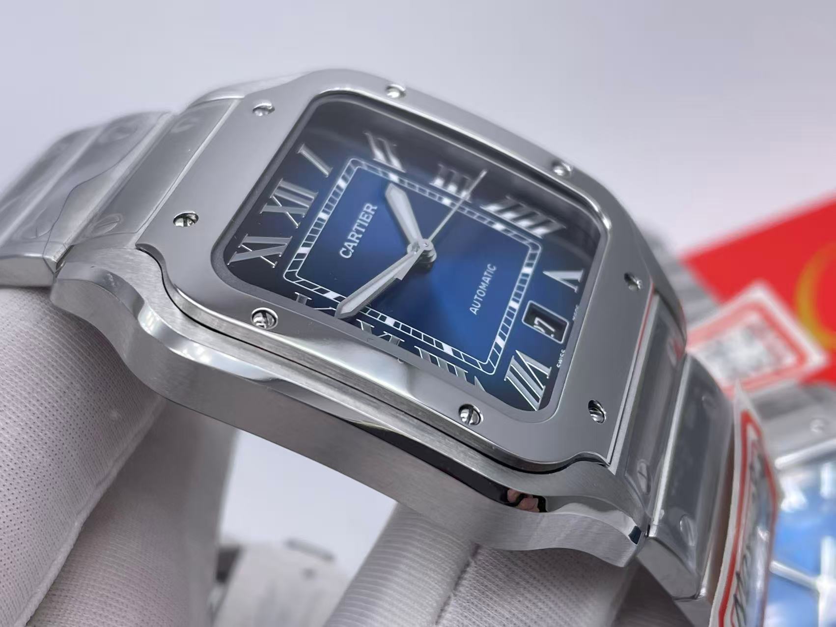 CAR0450B - Santos De Cartier 2018 Mens XL SS/SS Blue BVF MY9015 $468