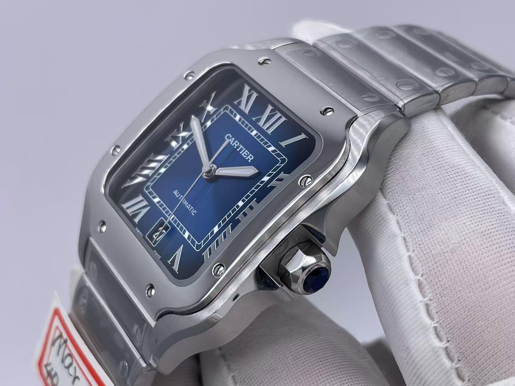 CAR0450B - Santos De Cartier 2018 Mens XL SS/SS Blue BVF MY9015 $468