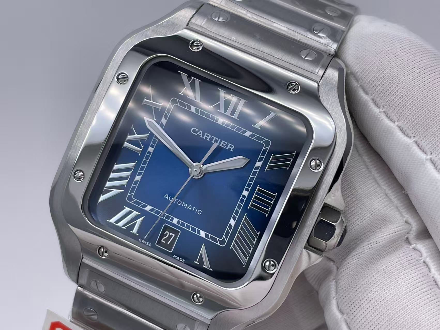 CAR0450B - Santos De Cartier 2018 Mens XL SS/SS Blue BVF MY9015 $468