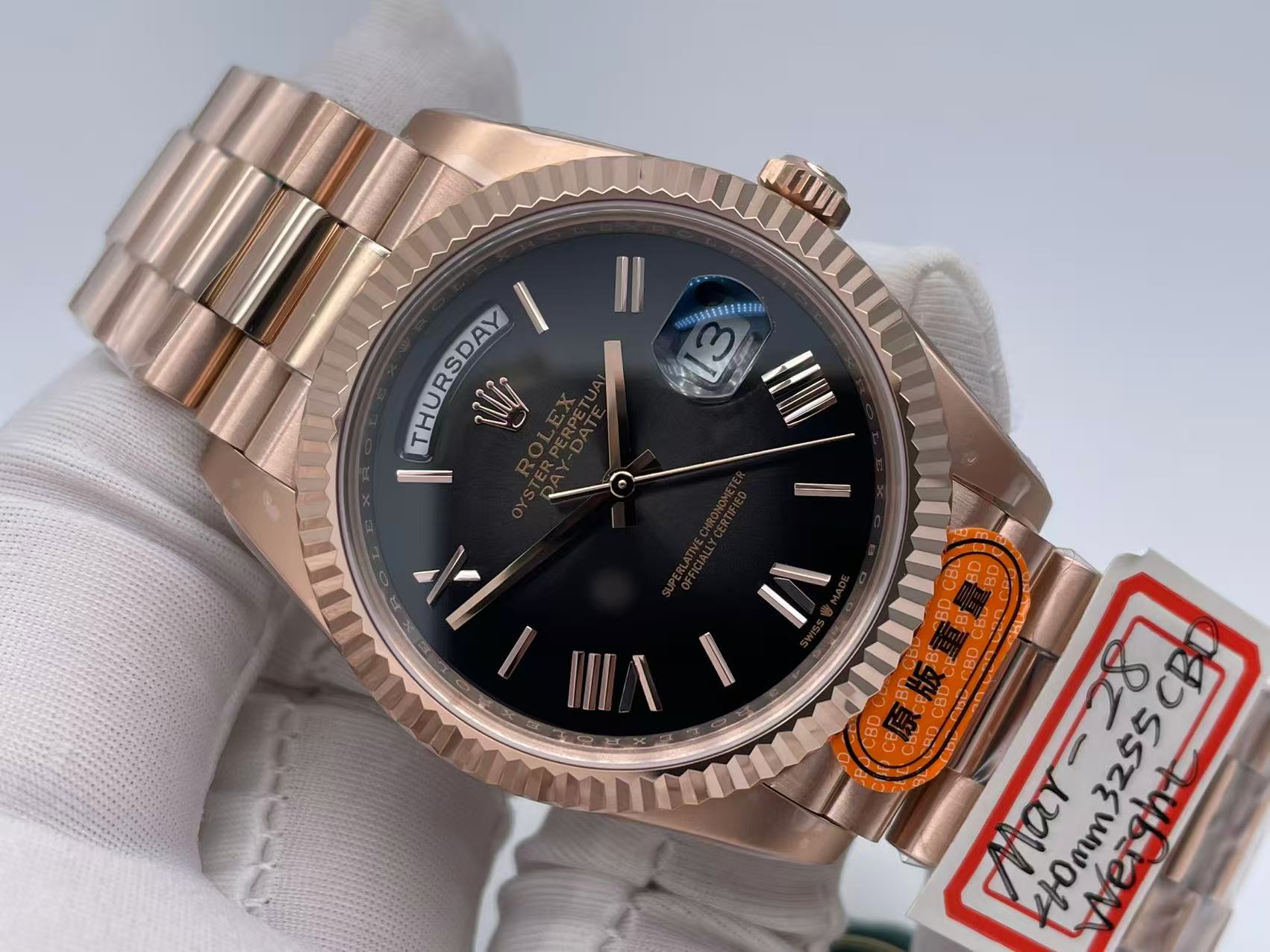 RDD0381A - DayDate 40mm Flt Wt RG/RG O-Gry/Rm/Stk CBDVR3255 $718