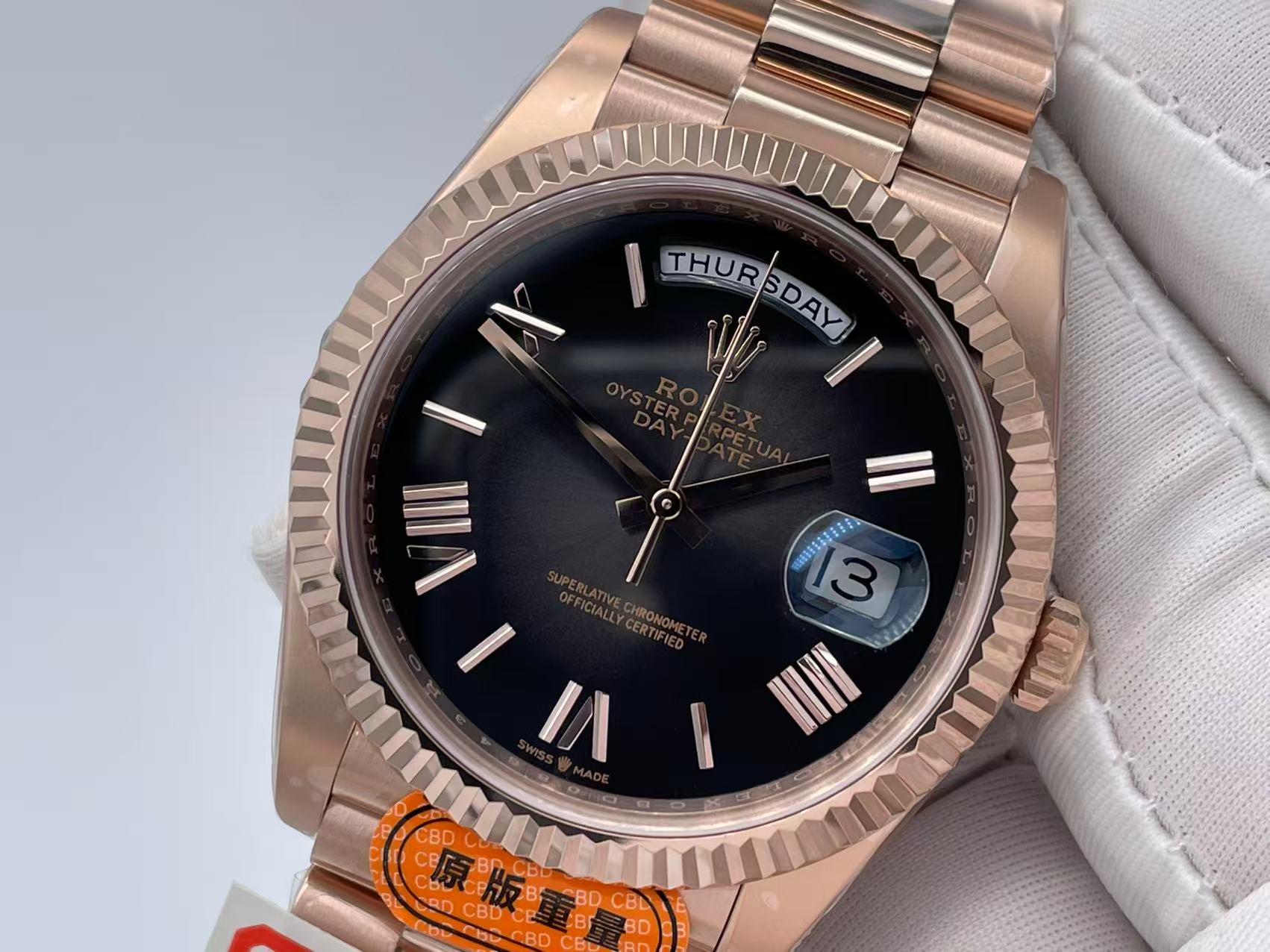 RDD0381A - DayDate 40mm Flt Wt RG/RG O-Gry/Rm/Stk CBDVR3255 $718