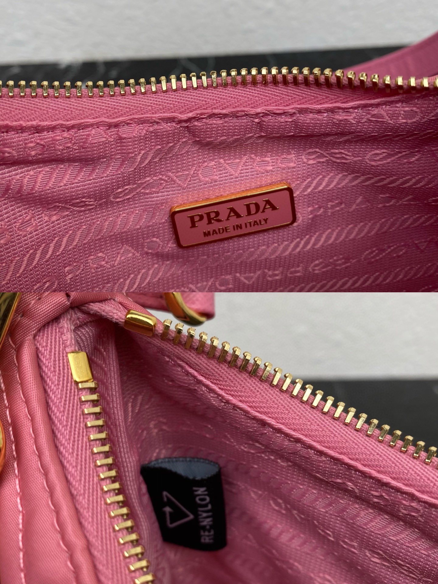 Prada Re-Edition 1995 Chaîne Re-Nylon mini bag in begonia pink