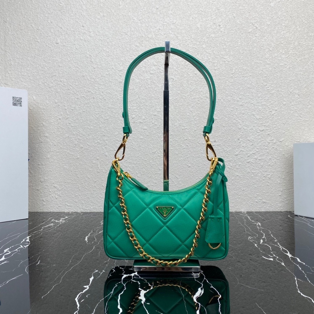 Prada Re-Edition 1995 Chaine Mini Re-Nylon Bag in the color Menta