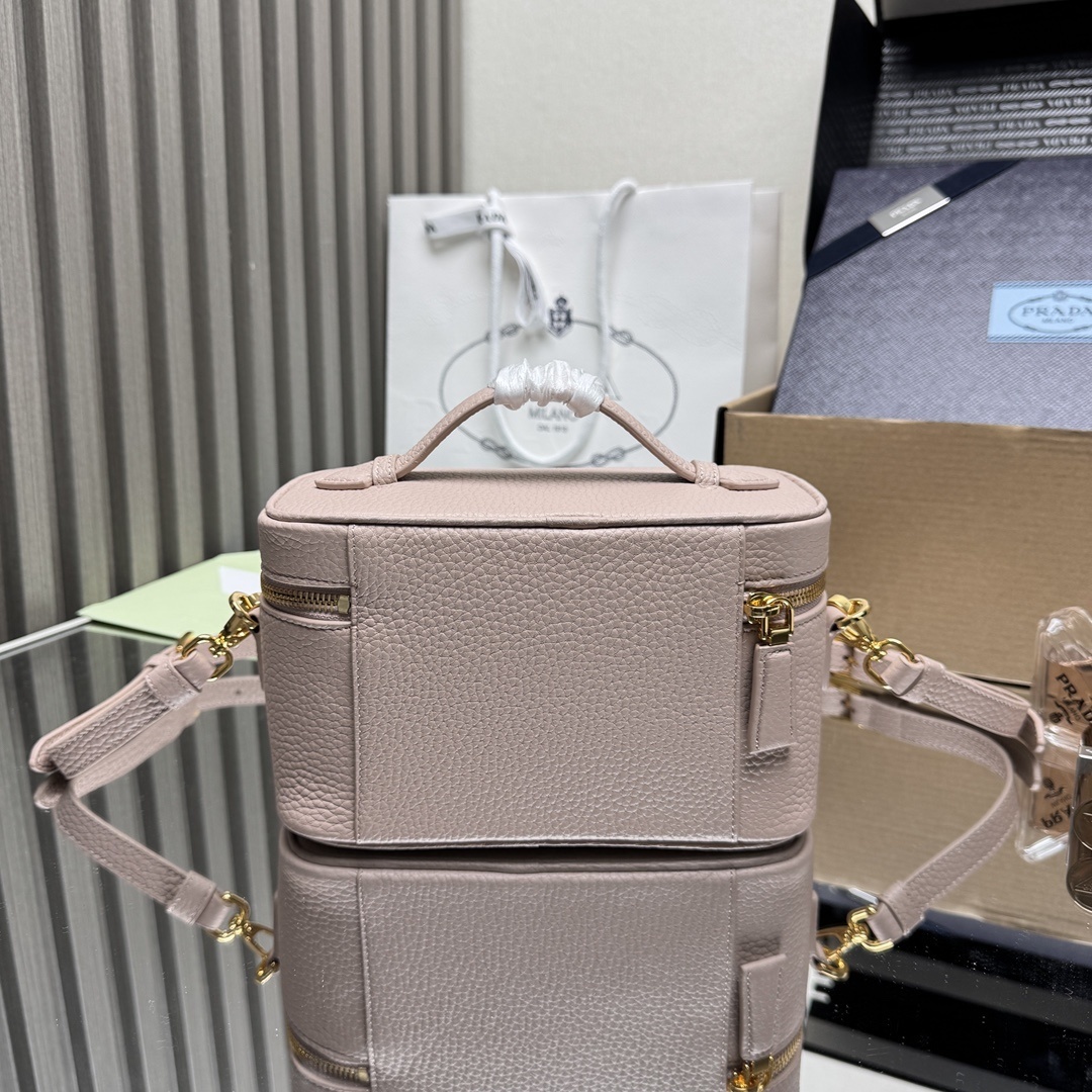 Prada Leather Mini-Bag Vanity with gold hardware