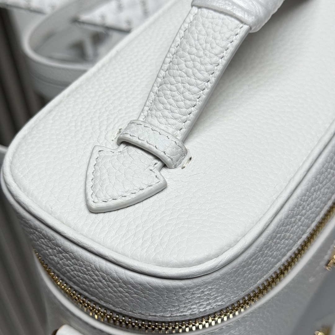 Prada Saffiano leather mini vanity bag in white