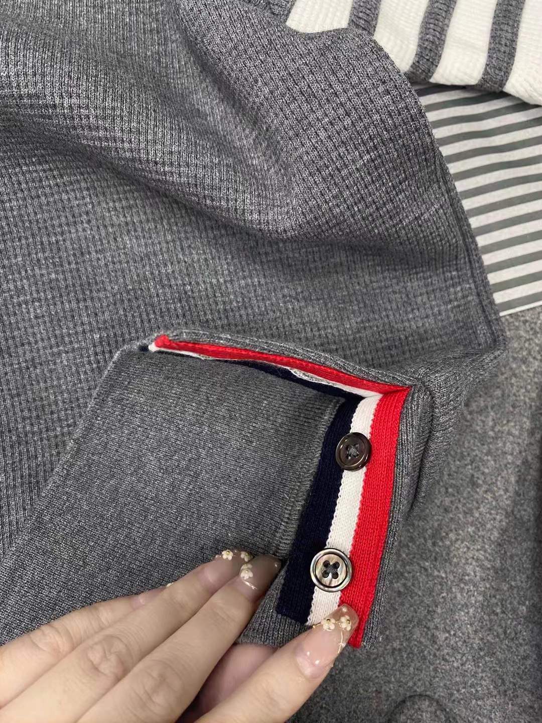 thom browne grey crewneck sweater