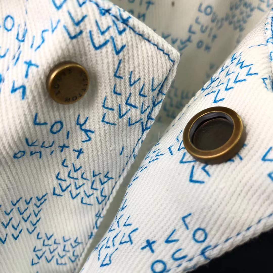 LV Landscape Short-Sleeved Denim Shirt which features a landscape print that fades into a Damier spread motif.