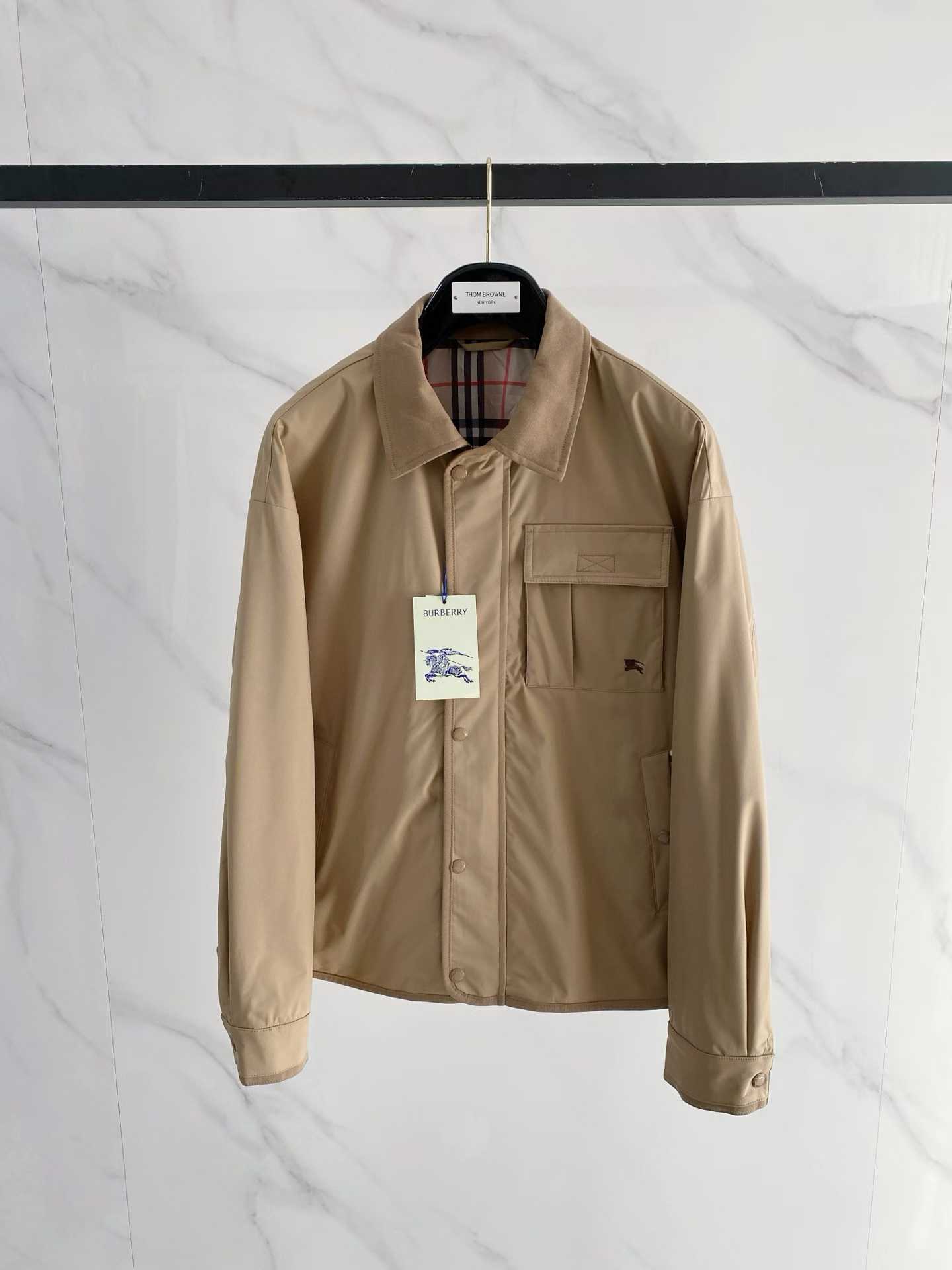 Burberry Logo-Embroidered Cotton-Gabardine Harrington Jacket
