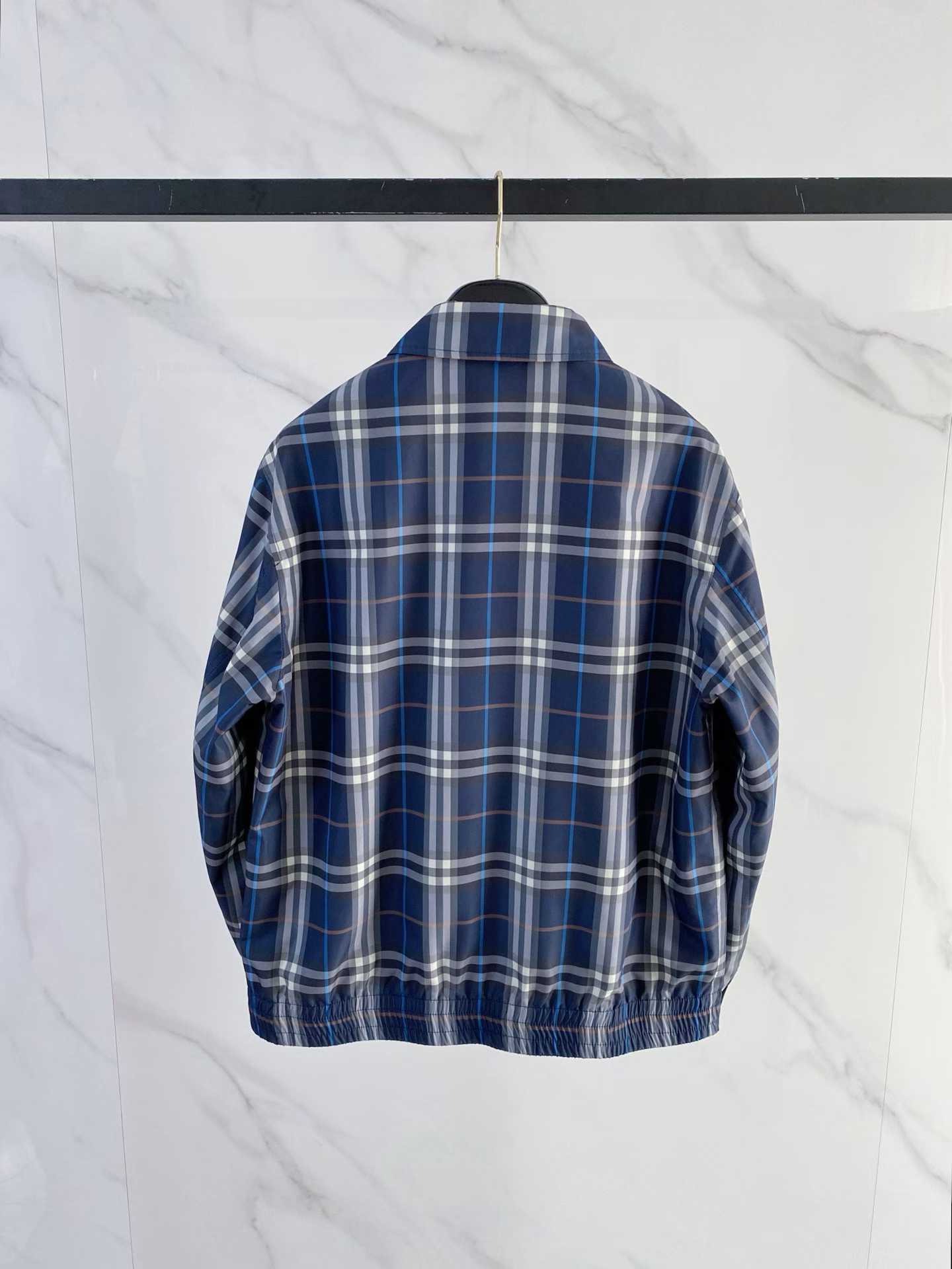 burberry Burberry check cotton blouson jacket in blue