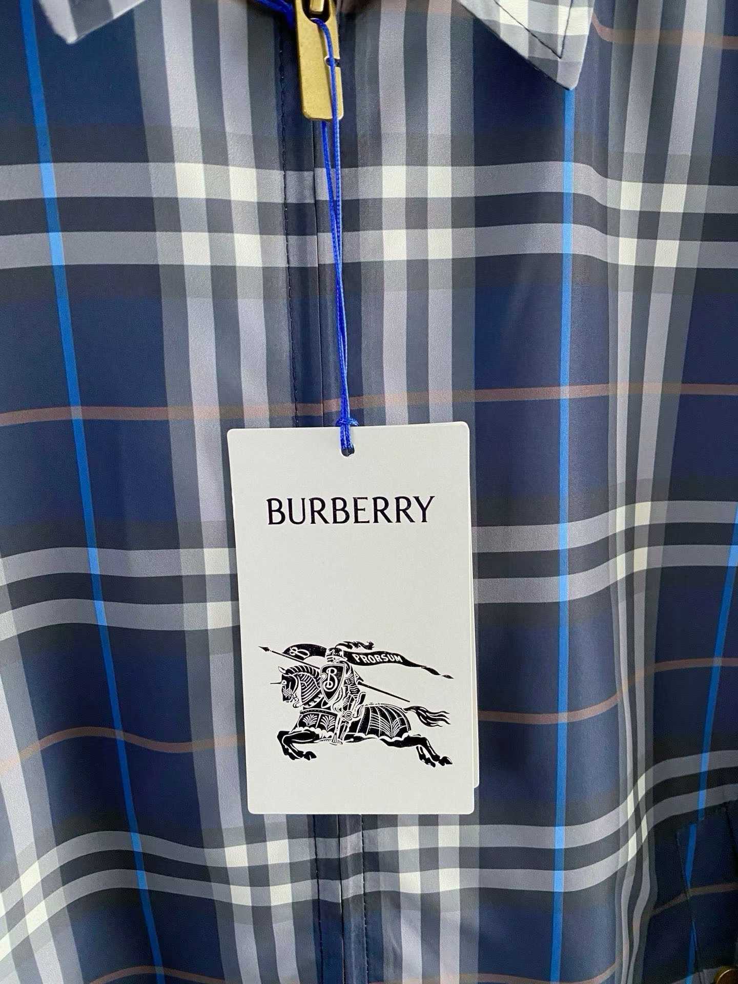 burberry Burberry check cotton blouson jacket in blue