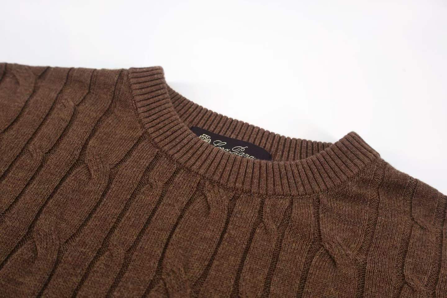 loro piana short-sleeved cable-knit sweater