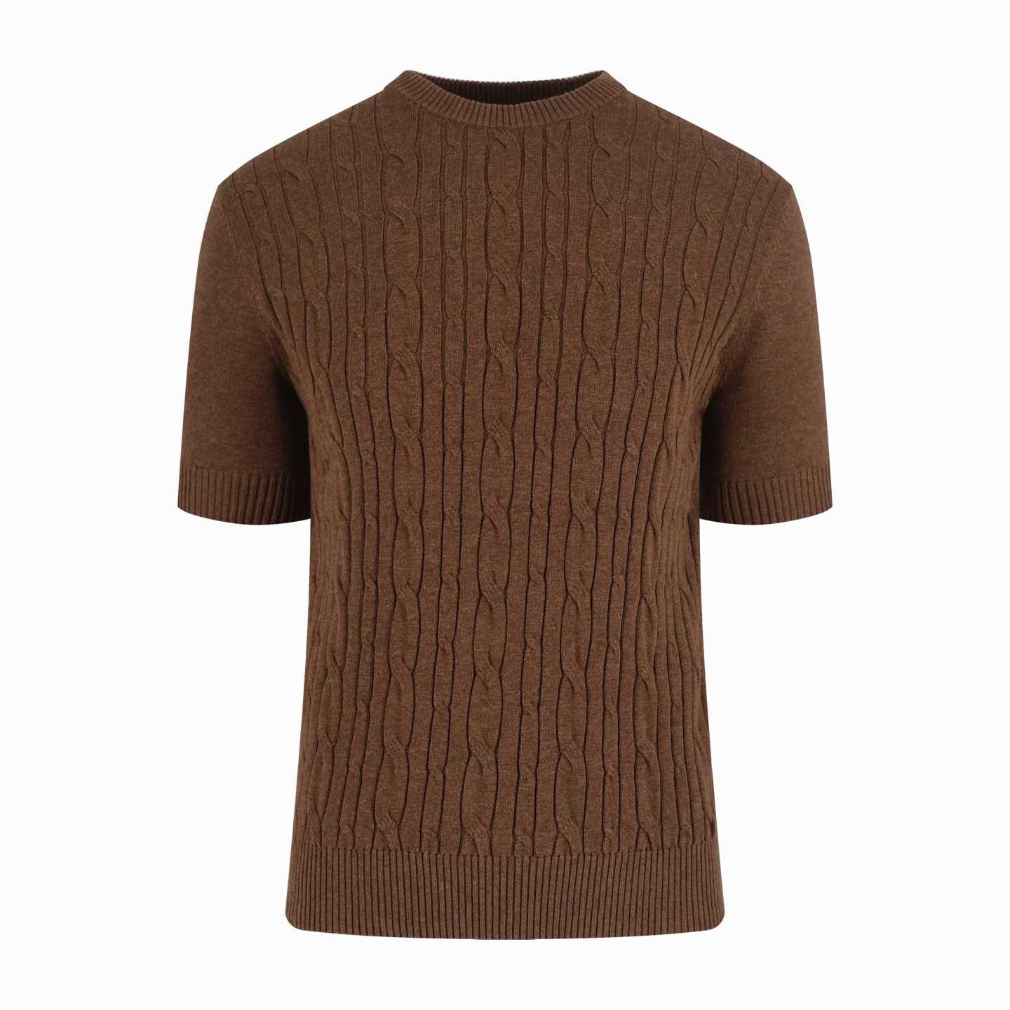 loro piana short-sleeved cable-knit sweater