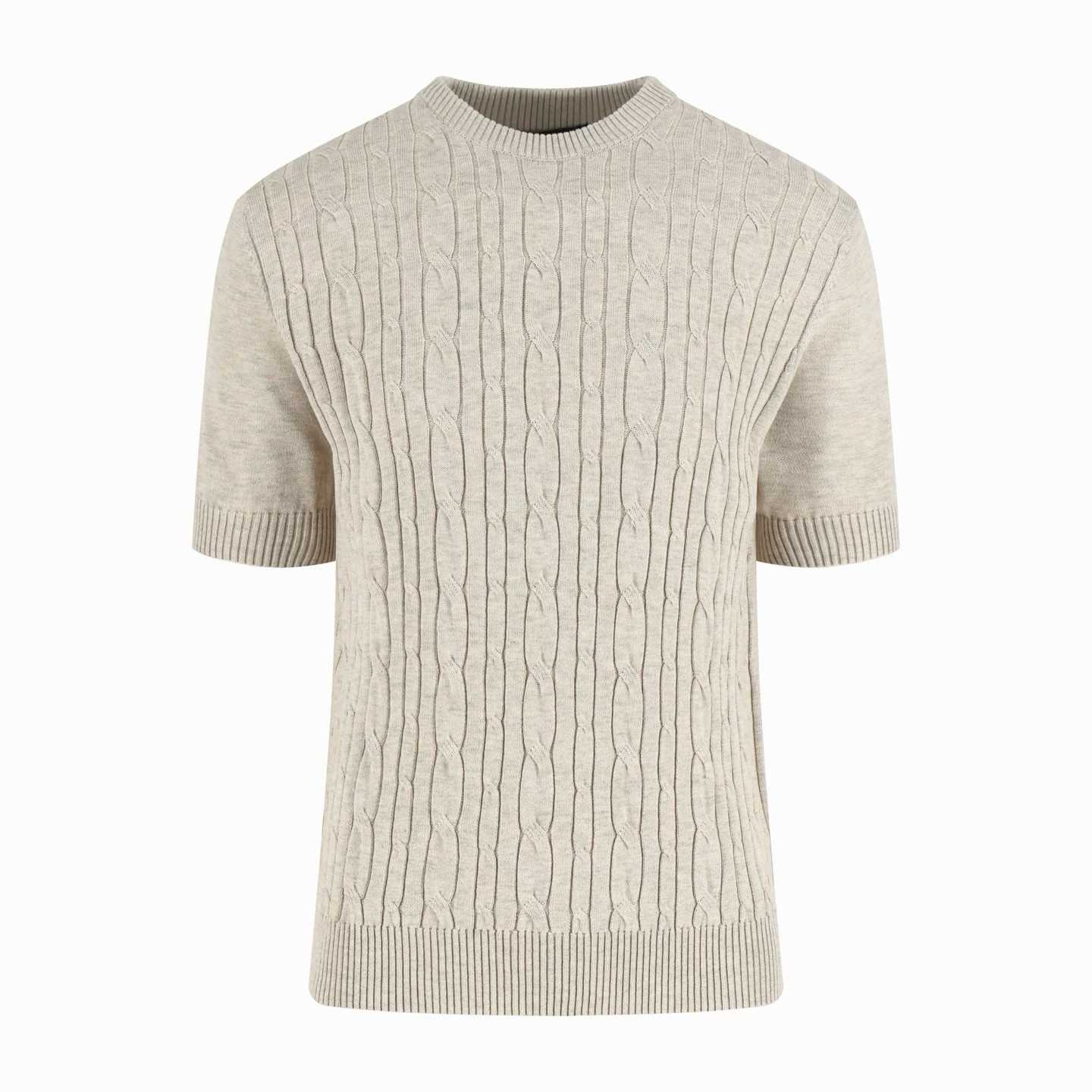 loro piana short-sleeved cable-knit sweater